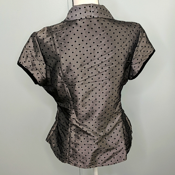 Signature Larry Levine Belted Grey Blouse, Size L - Picture 3 of 7